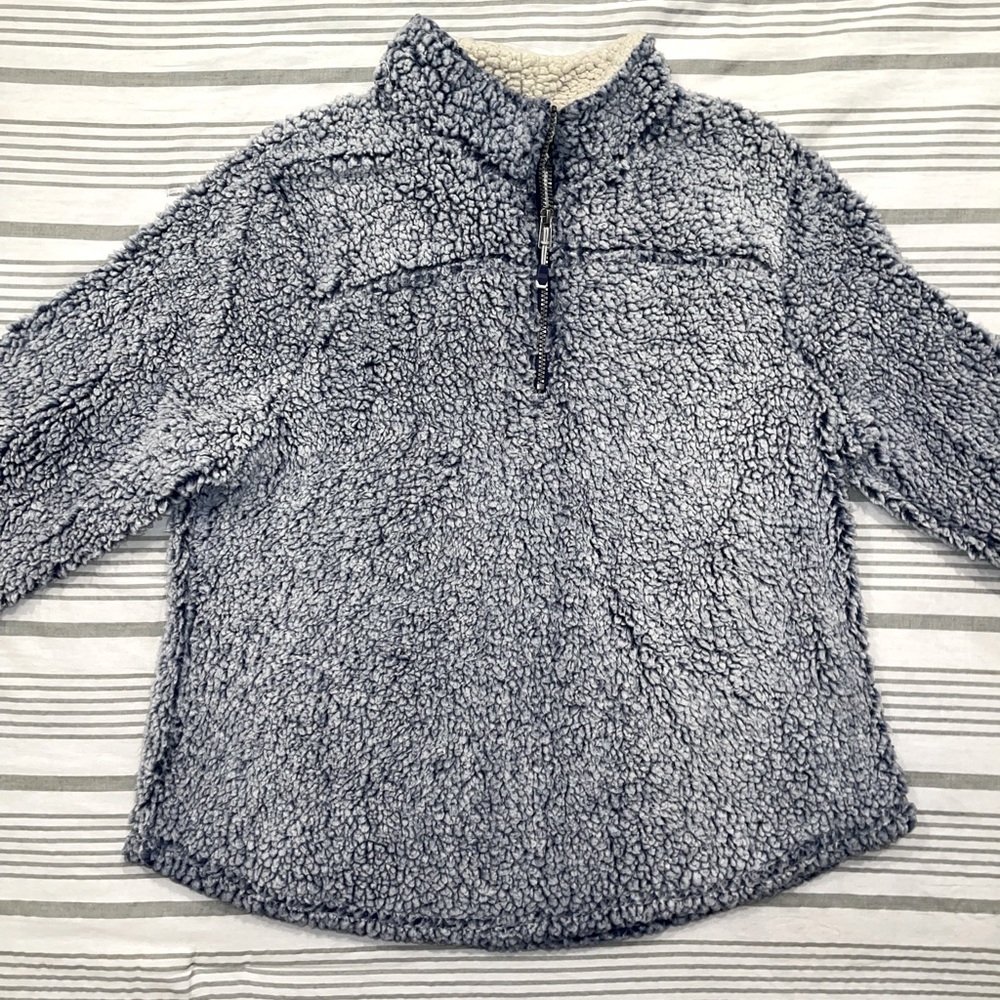 Blue Sherpa Pullover Zip